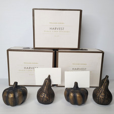 Williams Sonoma Harvest Gourd Pumpkin 4 Place Card Holders New Old Stock RARE picture