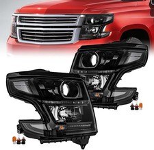 LED DRL Projector Headlights Assembly Compatible with 2015-2020 Chevy Tahoe/Subu picture