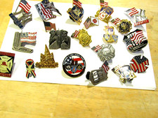 Lapel Pin BIG LOT Firefighter, Police, EMS, Twin Towers, DEA, Merit, Flag, 9/11 picture
