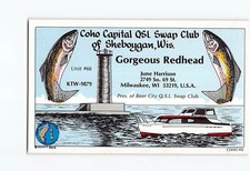 QSL/QSO Radio Card KTW-9879 Coho Capital QSL Swap Club of Sheboygan Wisconsin picture