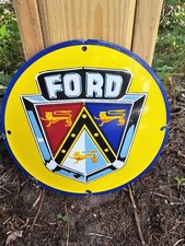VINTAGE FORD PORCELAIN SIGN OLD AUTOMOBILE DEALERSHIP ADVERTISING CAR TRUCK USA picture