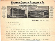 1905 Hibbard, Spencer, Bartlett & Co. Hardware billhead picture