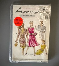 Vintage 1980s German Avantgarde Sewing Pattern V21496 Dress Jacket New Sz 10-22 picture