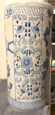 Vintage Chinese Blue & White Porcelain Vase/Jar Floral & Bird Design picture