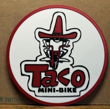 CUSTOM VINTAGE TACO  MINI BIKE MINIBIKE MINI CYCLE  3D NUMBER PLATE PLAQUE SIGN picture