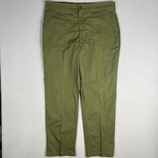 VTG Military Pants Fit 40x32 OG 507 Baker Fatigue Twill Utility Trousers 1970s picture