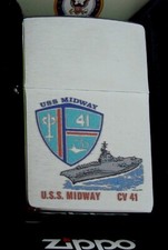 USS Midway (CV-41) Aircraft Carrier Zippo MIB Brushed Chrome picture