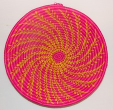 All Across Africa Handwoven Rwandan Basket, Sisal Fibers & Sweetgrass, 12 Inches picture