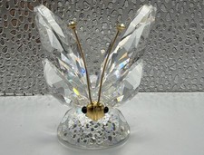 Swarovski Crystal Butterfly Figurine, Approx 1.5” Retired gold accents picture