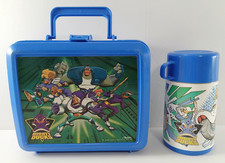 Vintage MIGHTY DUCKS Aladdin School Lunch Box & Thermos Set Disney Cartoon Merch picture