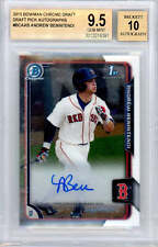 Beckett 9.5 with 10 autograph Andrew Benintendi // 2015 Bowman chroma draft sign picture