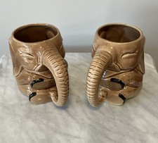 Vintage Happy Elephant Coffee Mug Set Of 2 EUC picture