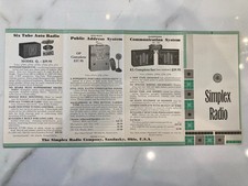 Vintage Simplex Radio Co Brochure Sandusky Ohio Auto Radio PA System Intercom Ad picture