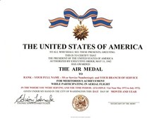 The Air Medal Replacement Certificate Army Navy Air Force Marines Coast Guard picture