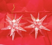 2 Vintage Acrylic Star Ornaments Candle Stick Holder Christmas Atomic Sputnik picture