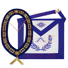 Masonic Regalia Blue Lodge W. MASTER Lambskin Aprons & Chain Collars + Jewel picture