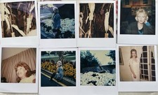 8 Vintage Polaroid Photos Women 1980s Fashion Flowers Glamor picture