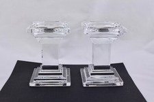 SET OF 2 WATERFORD CRYSTAL 5-3/8” INCH METROPOLITAN CANDLE PILLARS picture