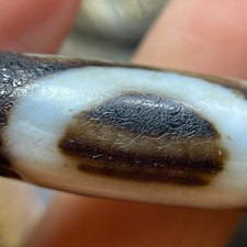 Ancient Tibetan Old Agate Dzi Bead Heaven＆Earth Totem Amulet Pendant 36mm #4715 picture