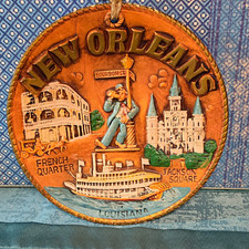 Louisiana New Orleans Hanging Wall Plaque French Quarter Jackson Sq BIN AA picture