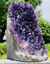 2.85 lb Amethyst Crystal Quartz Geode Natural ( display specimen ) US Seller picture
