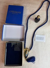 Vintage Avon Mesmerize Perfume Pendant Necklace Box + Full 4ml Mini Perfume Set picture
