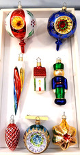 Lot of 8 Vintage Hand Blown Mercury Glass Christmas Ornaments all marked Germany picture