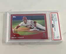 MIKE TROUT 2013 Topps Sliding Target Red Border Rookie Cup #27 PSA 7 Color Match picture