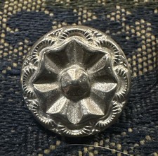 6 Handcrafted Cast Lead-free Pewter Buttons Re Enactor - Fleurette New picture