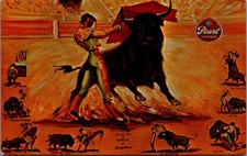 Vintage Pearl Beer Bullfighting Postcard - San Antonio Texas Brewery Art picture