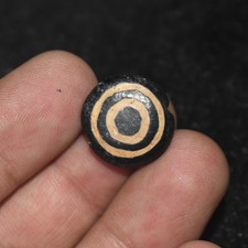 Antique old Middle Eastern Etched Agate Stone Dzi Longevity Bead picture