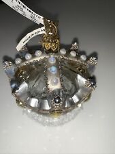 NWT Neiman Marcus 2016 Jeweled Crystal Glass Bling Crown Ornament Brand New READ picture