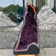 57LB Natural Amethyst Geode Quartz Crystal Cluster Cathedral Energy healing picture