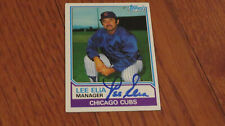 Lee Elia Autographed Hand Signed Card Chicago Cubs 1983 Topps picture
