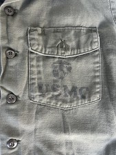 Vintage USMC Vietnam War 74 OG-107 Cotton Sateen Shirt Jacket Army Named picture