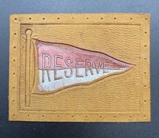 c1910 Western Reserve University Pennant Tobacco Leather Case Western 2x2.5 picture