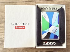 SS21 Zippo Supreme Emilio Pucci Lighter Blue skateboard Brand SK8 Skate Mint New picture