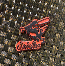 VINTAGE MLB BASEBALL BALTIMORE ORIOLES TEAM LOGO COLLECTIBLE RUBBER MAGNET  picture