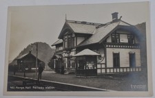 Vintage Hell Norway Railroad Train Depot RPPC Real Photo Postcard 1924 picture