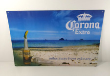 ORIGINAL CORONA EXTRA Miles Away From the Ordinary Tin Wall BEER SIGN Bar 18x12 picture