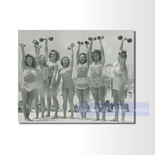 1950s Muscle Beach Women Weightlifters Photo Print – Vintage California Fitness picture