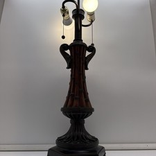 Vintage Brass Or Bronze VERY HEAVY Tiffany Style Lamp Base Only Art Nouveau 31” picture