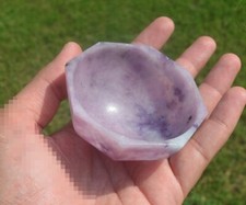 Large 75MM 7.5CM Natural Hexagonal Lepidolite Gemstone Hand Carved Healing Bowl picture