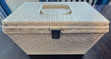 Vintage Wilson Wil-Hold Large White Plastic Sewing Box US VGC Notions Lot Needle picture