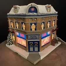 Hawthorne Village Chicago Cubs Pizza Parlor 2008 Christmas Collection Lighted picture