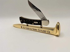 Custom Engraved W.R. Case & Sons Gold Railroad Spike Display Stand picture