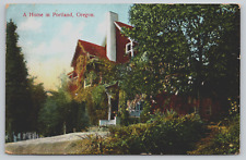 Postcard Residence House Portland Oregon Trees Postmarked 1909 picture