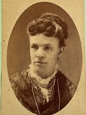 Antique CDV Carte de Visite Photography Sepia CC Wright Well Dressed Woman SEE picture