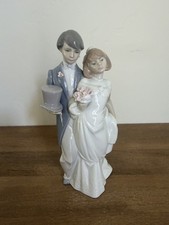 Figurine LLADRO WEDDING BELLS #6164 Bride Groom Retired Porcelain Spain 1994 VTG picture