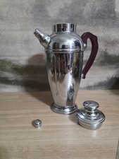 Vintage Art Deco Cromwell Chromium Cocktail Shaker Red Bakelite Handle 1930s picture